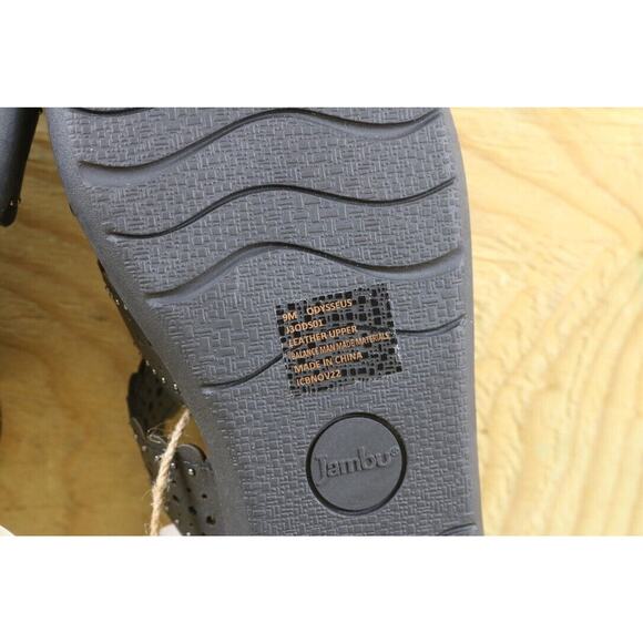 New Jambu Sandals Womens 9M Black Leather Odysseus Slip On Shoes - Picture 7 of 7